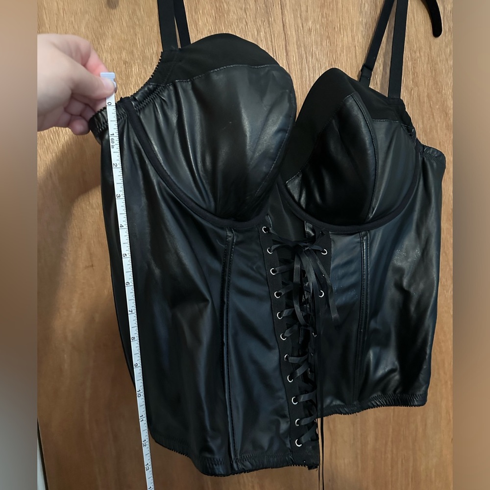 Torrid Black Pleather Corset Size 3